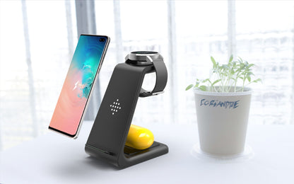 3-in-1 Fast Wireless Charging Station – Phone, Watch, Earbuds
